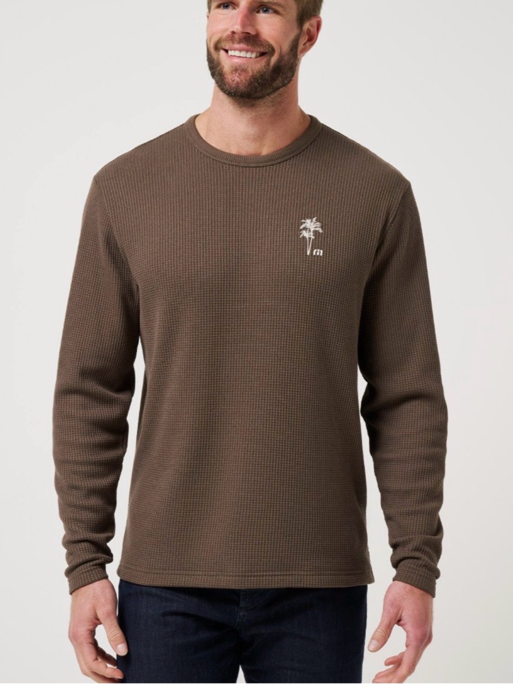 Travis Mathew Souvenir Stand Long Sleeve Crew Shirt Brown Large NWT STITCH FIX